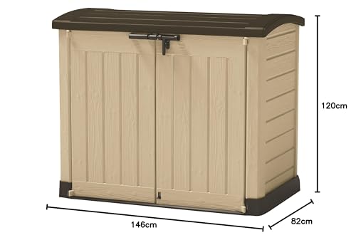 Keter Store It Arc Outdoor Garden Shed, 1200 Litres, Taupe/Beige