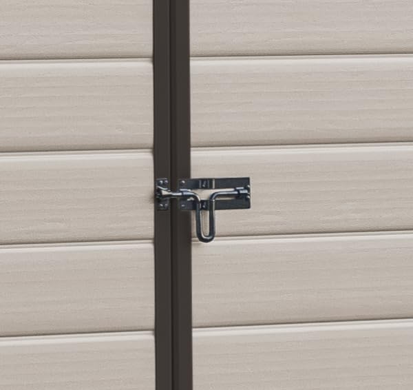 Keter, Manor Apex 6 x 5 ft Outdoor Garden Storage Shed, elegant wood-effect double door design for easy access
