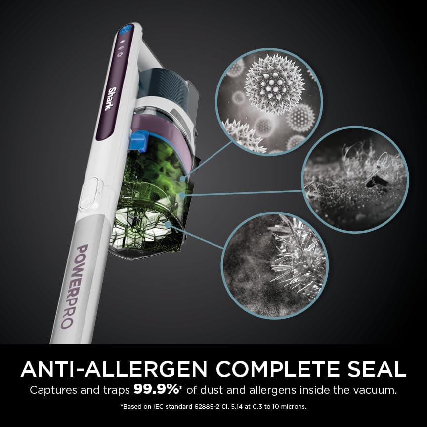 Shark PowerPro Cordless Stick Vacuum Cleaner, Anti Hair Wrap, FloorDetect Tech, Anti-Allergen