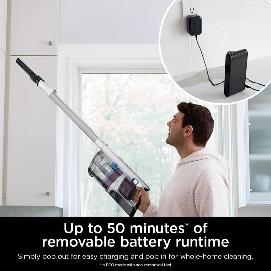 Shark PowerPro Cordless Stick Vacuum Cleaner, Anti Hair Wrap, FloorDetect Tech, Anti-Allergen