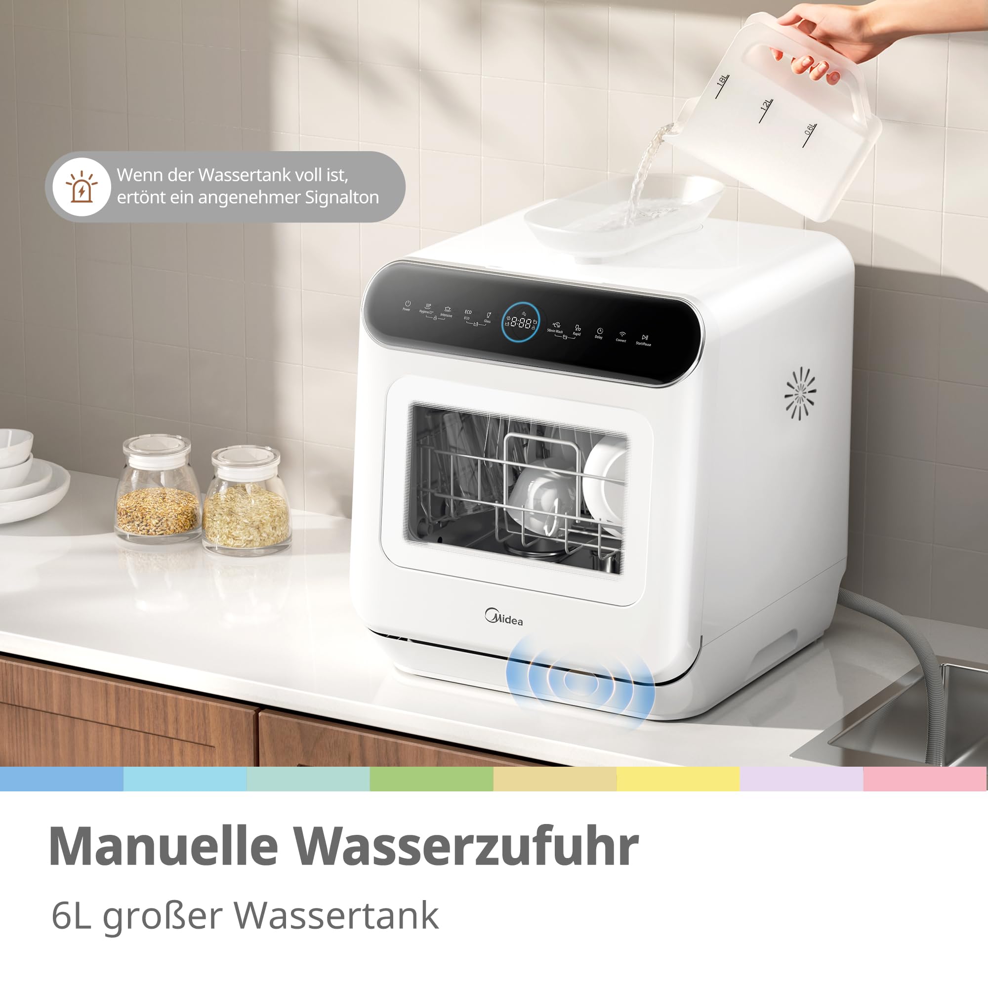 COMFEE' Table Top Dishwasher 7+3 Programs Mini Tabletop Dishwasher No Plumbing - White