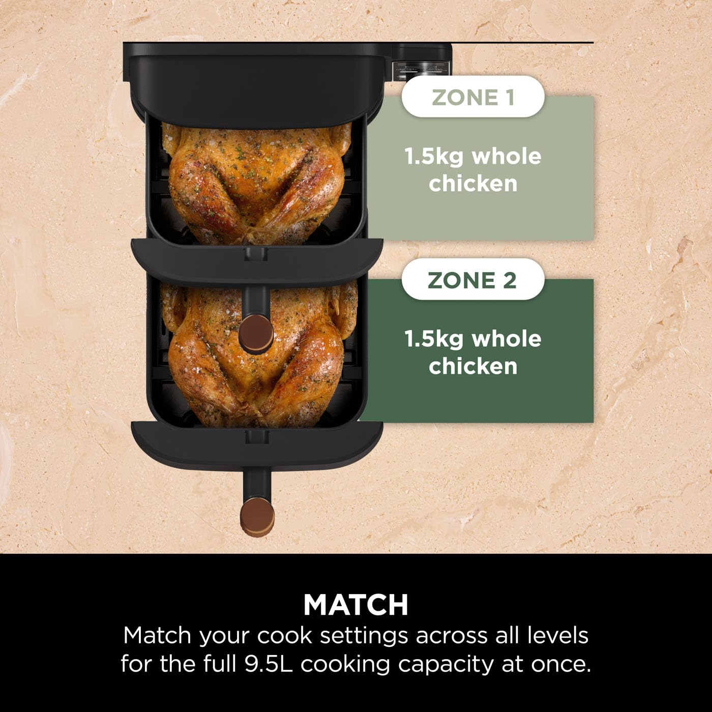 Ninja Double Stack XL Air Fryer, Vertical Dual Drawer Air Fryer with 4 cooking levels, Copper Black