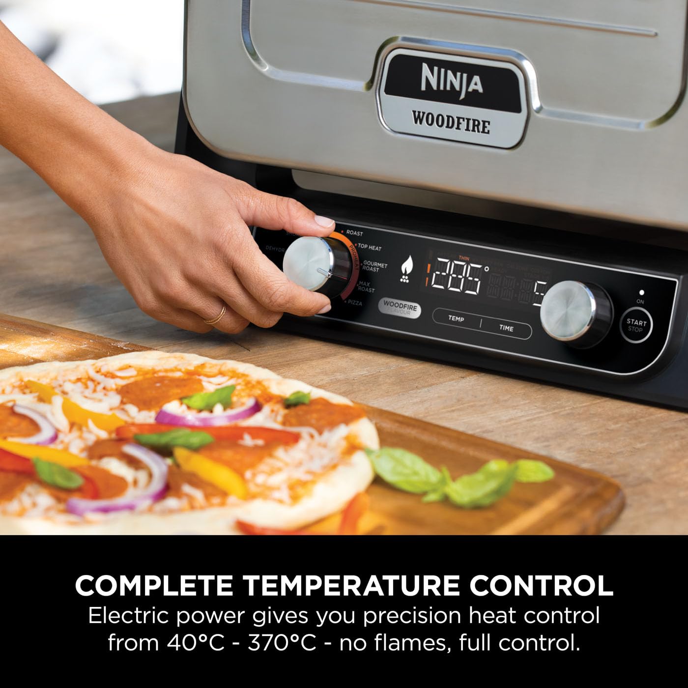 Ninja Woodfire Electric Outdoor Oven, 8-in-1 Pizza Oven, High-Heat Roaster & BBQ Smoker
